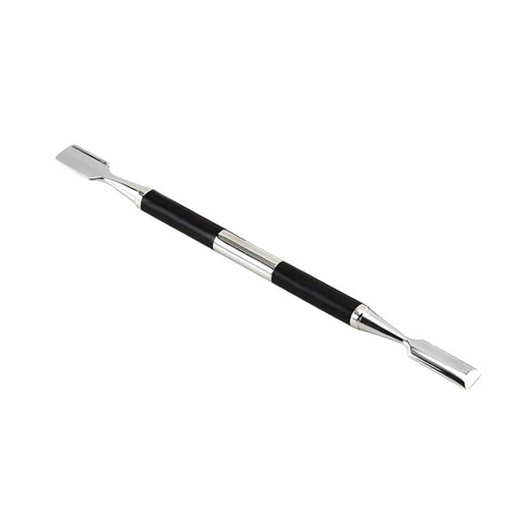 HEALEEP 1Pack Metal Cuticle Pusher Tool Dead Skin Push Non-slip Handle Black 5.35X0.25X0.25In