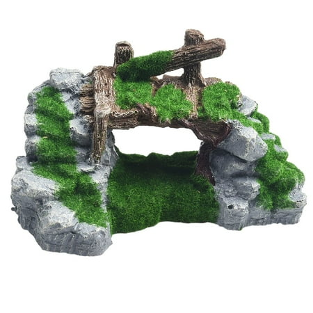 yaaqii Fish Tank Decoration Accessories Moss Tree House for Cave For Little Fish Vividly