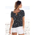 thumbnail image 3 of LASCANA Women's Ruffle Sleeve Print Top Ties, 3 of 6