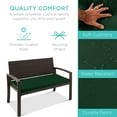 thumbnail image 3 of Best Choice Products 2-Person Outdoor Wicker Bench Garden Patio Porch Furniture w/ 700lb Capacity - Midnight Green/Brown, 3 of 7