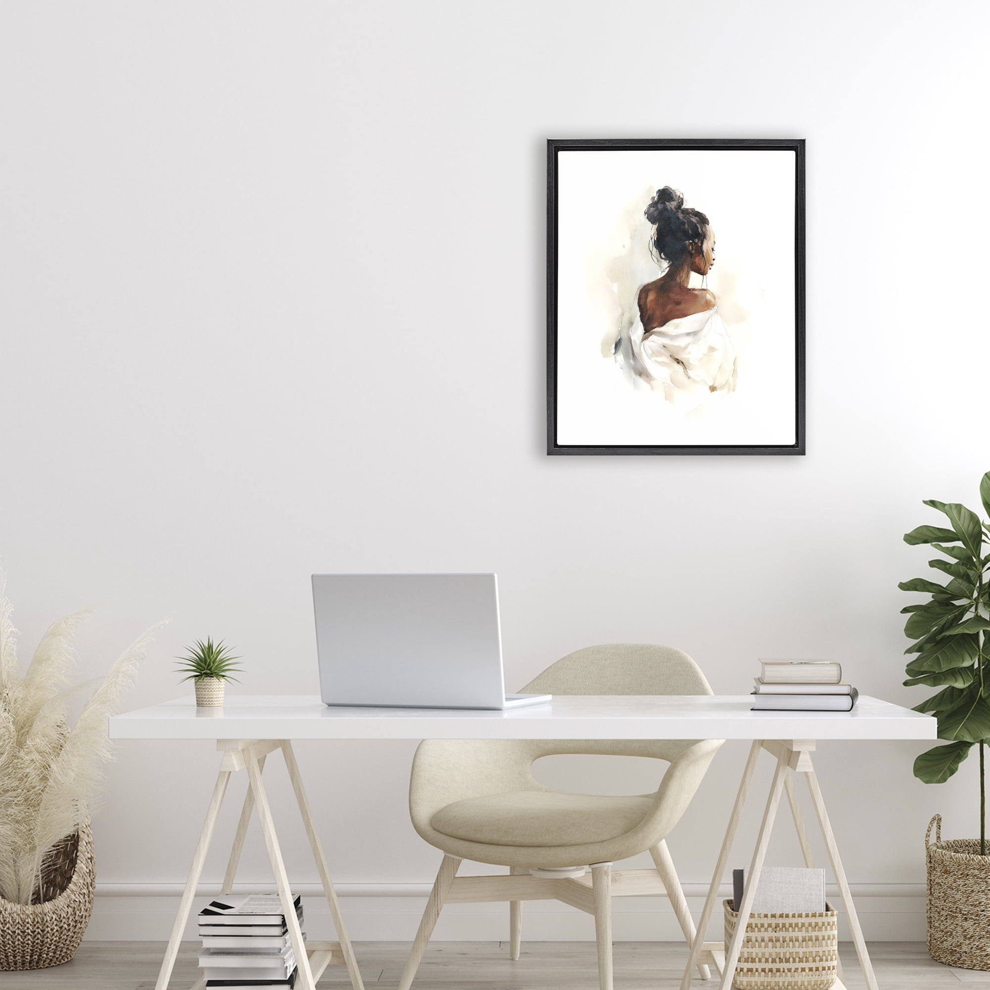 Stupell Industries Chic From Behind Black Framed Floater Canvas Wall Art, design by Svetlana Aleynikova