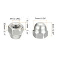 thumbnail image 2 of #8-32 Acorn Cap Nuts, 50pcs - 304 Stainless Steel Hardware Nuts, Acorn Hex Cap Dome Head Nuts (Silver), 2 of 5