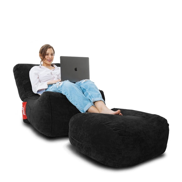 Sillón Puff MX Lounge Individual Gamuza Negro
