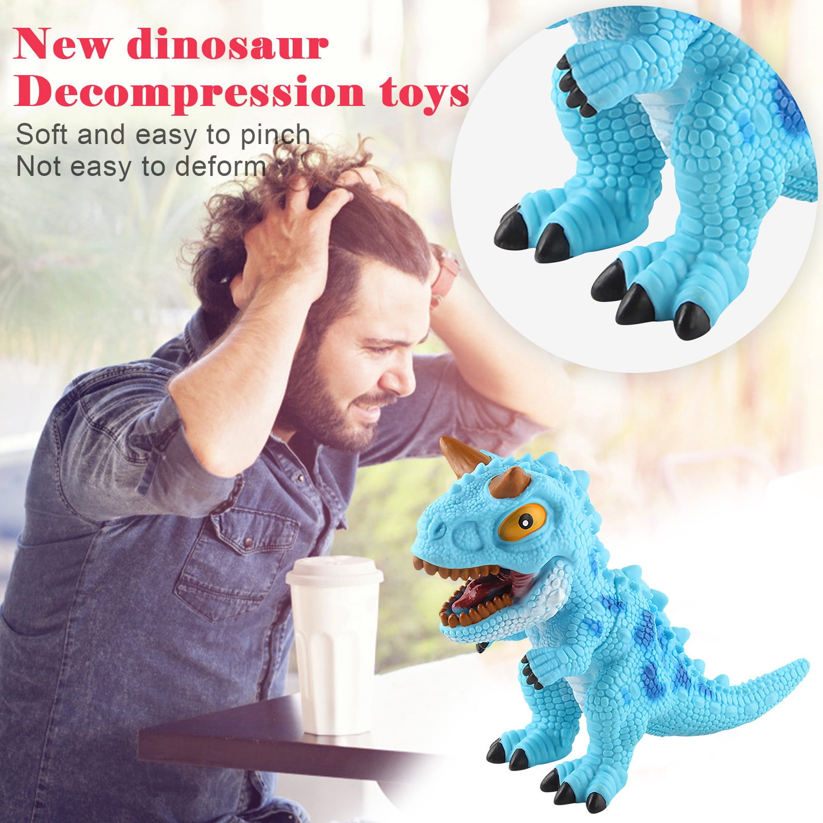 ABPWLY Toys Dinosaur Stress Relief Toy Set Pressing Voice Fidget Squeeze Eyes For Kids Adults 6 5x8 5x4 5cm Girl Toys