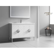 48 Tennant Brand Modern Style White Mathilde Bathroom Sink Vanity