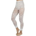 thumbnail image 5 of ToBeInStyle Women's Footless Floral Lace Fishnet Tights - White - One Size, 5 of 7
