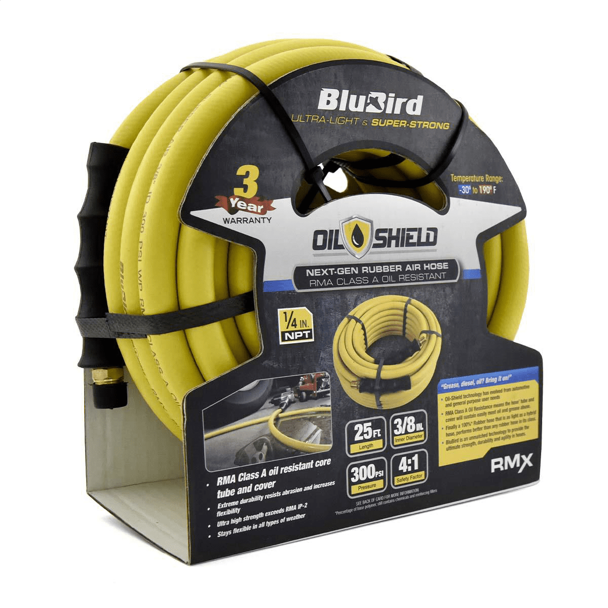 BluBird OS3825 Oil Shield 3/8" x 25' Air Hose