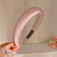 thumbnail image 1 of Diadema plisada sencilla para mujer, diadema de alta gama, diadema fina de satén para verano, accesorios para el cabello con sello para lavar el rostro, 1 of 6