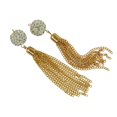 thumbnail image 4 of 2 piezas de blancas de cristal borla de oro colgante collar pendiente fabricación de joyas Yuyangstore Pendiente de la borla de la cadena, 4 of 6