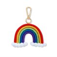 thumbnail image 1 of Llavero tejido a mano TUNC arco iris bohemio colorido para monedero o llave de coche, 1 of 5