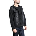 thumbnail image 3 of Victorious Men's Hoodie Layered Distressed Denim Jacket with Removable Hood DK109 - Black - 3X-Large, 3 of 7