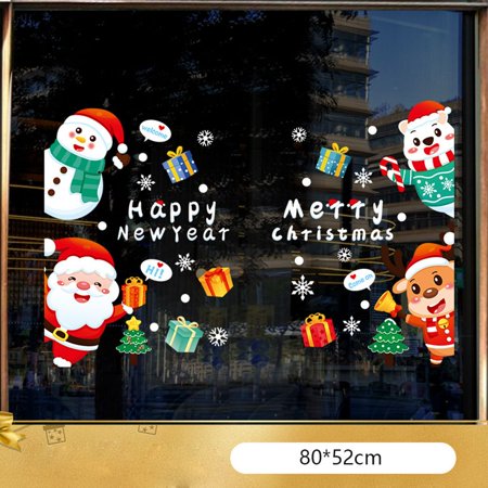 Navidad Christmas Home Decoration New Year Xmas Party Window Decals Wall Stickers Merry Christmas 4