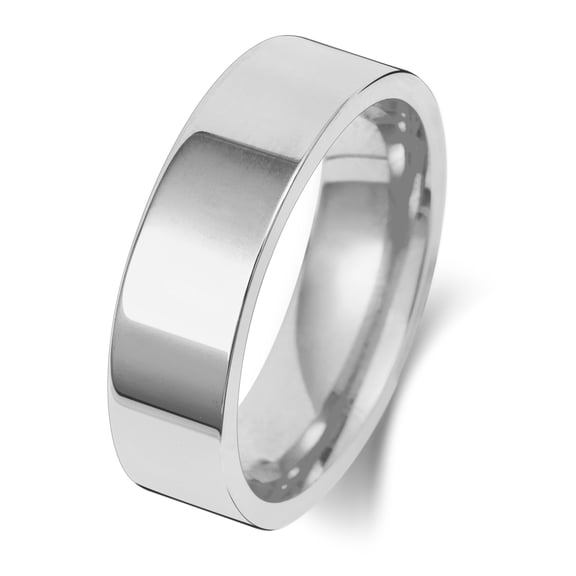 Light Platinum 950 6mm Flat Court Comfort Men/Women Wedding Band/Ring