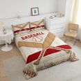 thumbnail image 6 of Erosebridal Baseball Comforter Set ,Vintage Ball Game Bedding Set Full Size,Baseball Bat Duvet Insert Lightweight,Red Yellow Sports Game Quilt Comforter with 2 Pillow Cases, 6 of 6