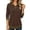 Coffee, variant on Women's 2 in 1 Layered Striped Collar Shirt Button V Neck Pullover Blouse for Fall Winter Business Casual
