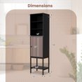thumbnail image 4 of Giantex 4.8FT Tall Bathroom Storage Cabinet, Freestanding Cupboard w/Door, Adjustable Shelves, Black, 4 of 9