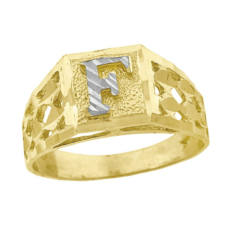 Gold Octagon CZ Filigree Monogram Ring Size 6 / Block