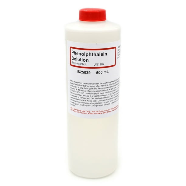 Phenolphthalein Solution, Alcoholic, 0.5, 500mL The Curated Chemical