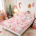 thumbnail image 3 of Manfei Glam Queen Sheets Santa Queen Sheet Sets, Maroon Cream 4pcs (1 Flat Sheet, 1 Fitted Sheet and 2 Pillowcases), 3 of 6