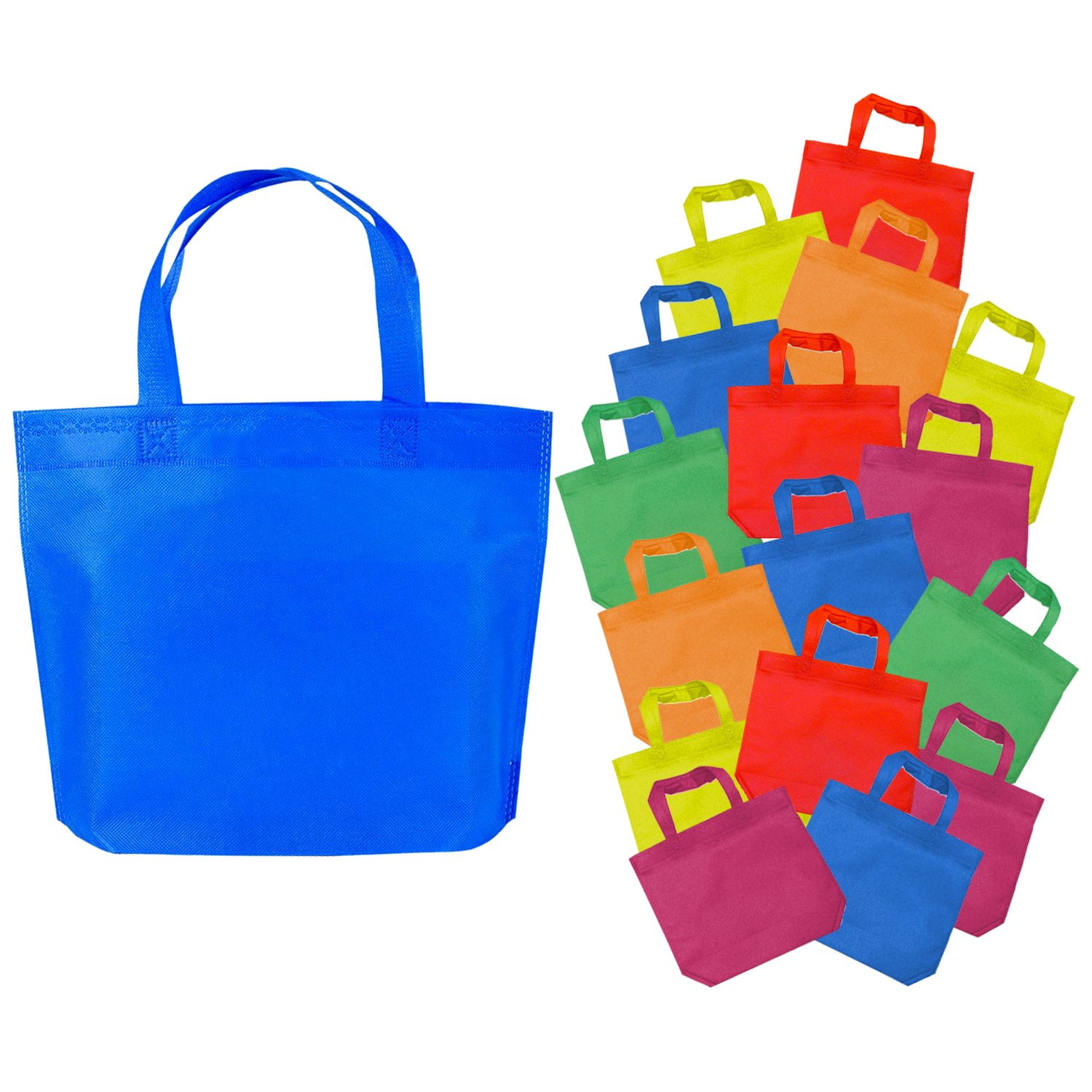24 Pack Party Favor Tote Gift Bags with Handles Polyester NonWoven
