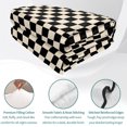 thumbnail image 4 of Black Beige Checkered Twin Size Quilt Set Lightweight Bedspread Coverlet Set, Abstract Minimalist Plaid Quilted Bedding Cover with 2 Pillow Shams for All Season Layering 68"x86", 4 of 7