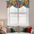 thumbnail image 3 of Tie Up Valances for Windows, Boho Colorful Floral Adjustable Valance Curtains Window Treatment for Living Room, Spring Flower Botanical Sunflowers Plant Rod Pocket Kitchen Curtains 42x12 Inch, 3 of 9