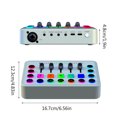 thumbnail image 4 of yeacher F11 Pro Live Streaming Audio Mixer with 48V Phantom Power, Dual XLR Mic Inputs, 4 Custom Sound Effects, RGB Lighting, and Noise Reduction for PC, Mobile, and Gaming - White, 4 of 6
