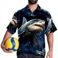 thumbnail image 4 of Starry Shark Men's Hawaiian Print Casual Button Down Short Sleeve Summer Beach Shirt - Unisex, 4 of 6