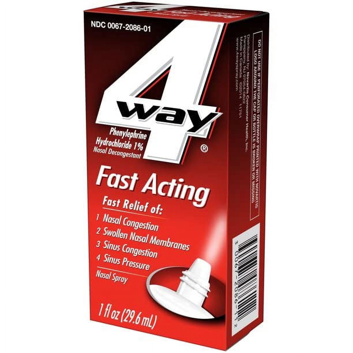 4-Way Fast Acting Nasal Spray, 1 fl.oz. Pr Bottle (6 Bottles)
