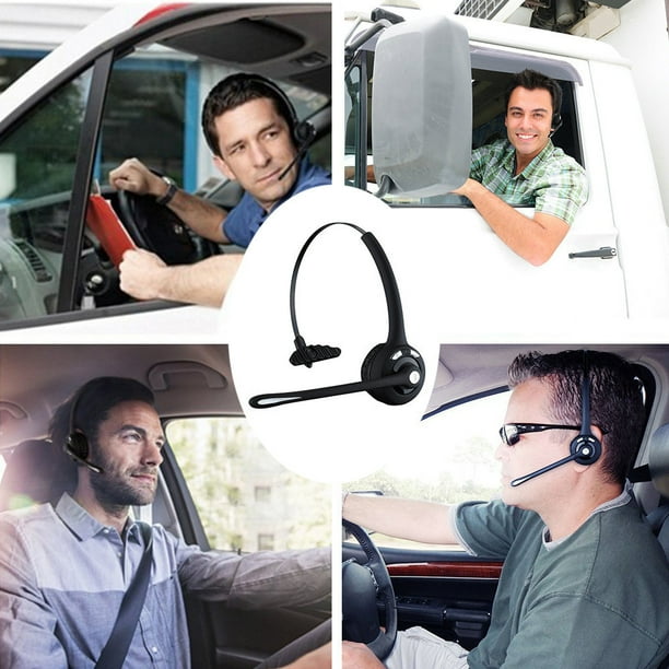 Ganfancp Auriculares Bluetooth para Camioneros, Auriculares Inalámbricos con Micrófono para Pc, Auriculares Bluetooth con Micrófono con Cancelación de Ruido, para Teléfonos Móviles, Ordenadores, Cond