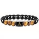 thumbnail image 3 of Natural Tiger Eye Stone 26 Letters Obsidian Elastic Rope Bracelet For Men, 3 of 5