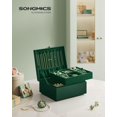 thumbnail image 2 of Caja Joyero, Estuche de Joyas con 2 Capas, con Asa, Bandeja Flexible, 20.5 x 24 x 11 cm, Verde Bosque, 2 of 7