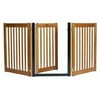 32" Highlander - 3 Panel Walk Through Free Standing Wood Pet Gate - Black