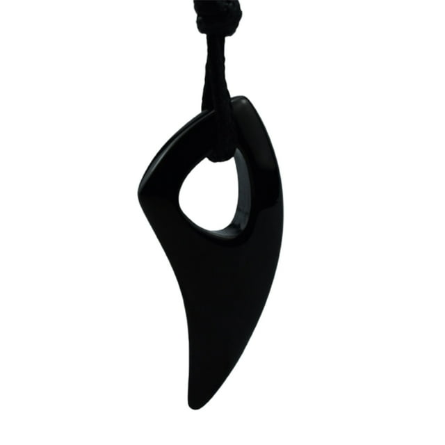 Collier Pendentif en Forme de Dent de Loup en Acier Inoxydable Tressé Réglable pour Hommes Femmes