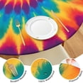 thumbnail image 4 of Colorful Tie Dye Mandala Pattern Round Fitted Tablecloth with Elastic Edge,Dining Table Cover Waterproof,Outdoor Round Tablecloth for Camping,Dining,Indoor and Outdoor, 4 of 7