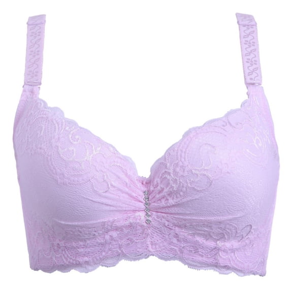 Womens Bras,Lace Thin Large Size Adjustable Gather Bra(80-105D)