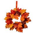 thumbnail image 2 of 1PCS Fall Maple Leaves Hanging Wreath, Mini Fall Wreaths for Kitchen Cabinets, Thanksgiving Maple Leaves Farmhouse Door Mantle Wall Hanging, Thanksgiving Candle Ring Table Decoration, 2 of 8
