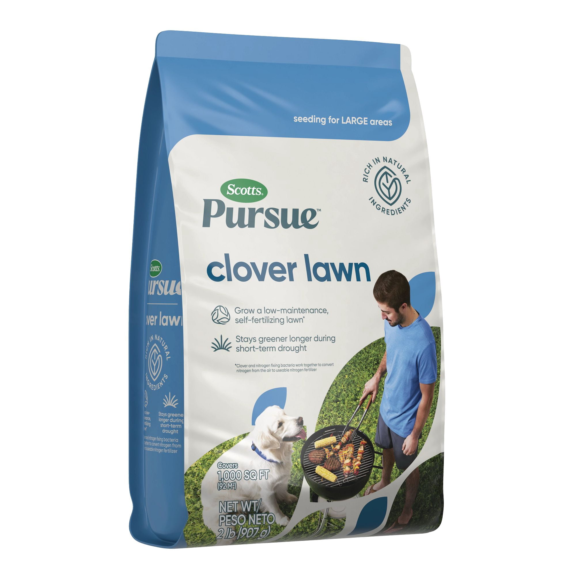 Scotts Grass Pursue Clover Lawn, 2 lb, low-maintenance lawn