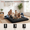 thumbnail image 3 of LIFERECORD Japanese Floor Mattress Twin, Foldable Futon Mattress with Washable Cover, Portable Roll Up Tatami for Dorm/Sleepovers, 3 of 8