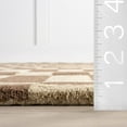 thumbnail image 4 of Rugs USA Kia Checkerboard Wool Area Rug, 7' 6" x 9' 6", Kia Mocha Brown, 4 of 8