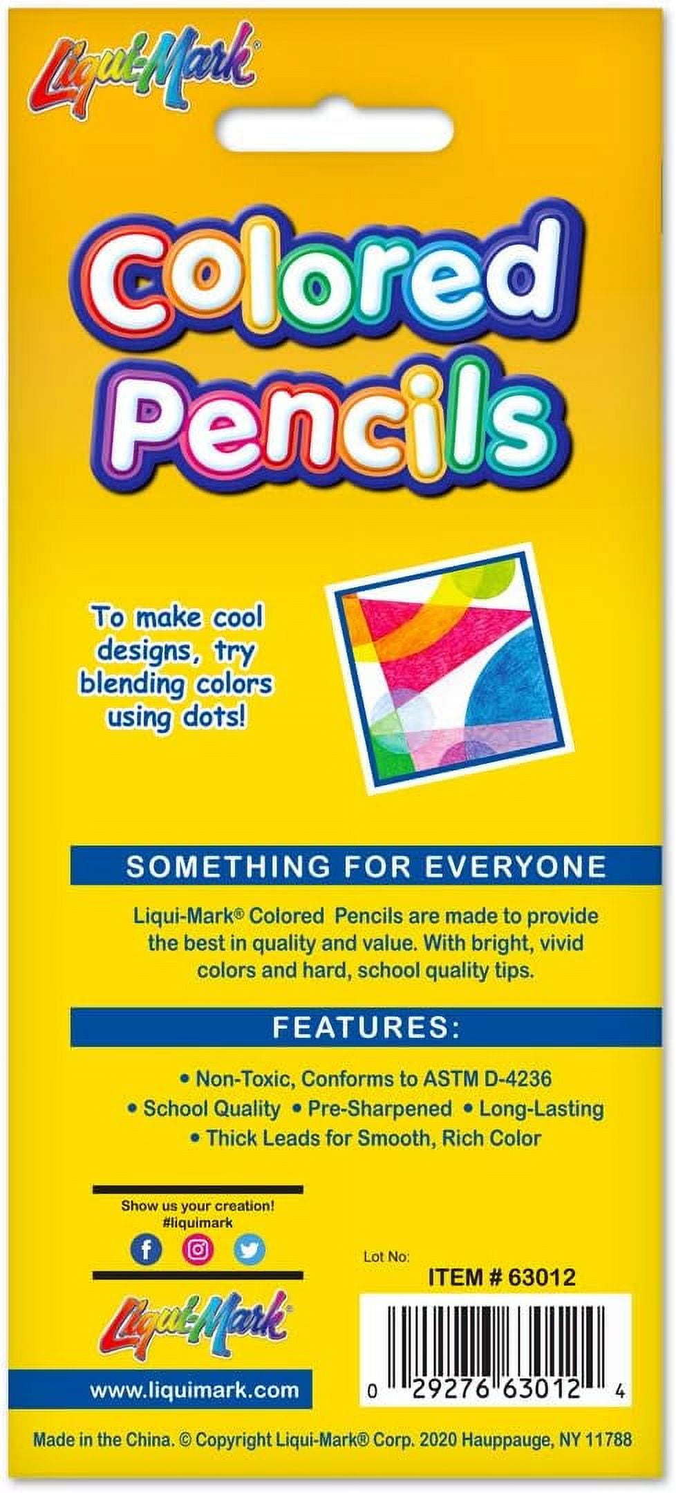 Pack 12 Count Liqui-Mark Colored Pencil Set Assorted Colors