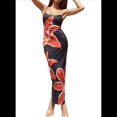 thumbnail image 1 of Vestido Floral para Mujer, Verano 2025, con Tirantes Finos, Ajustado, de , para Vacaciones en la Playa. Negro L, 1 of 10