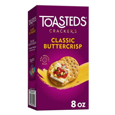 Toasteds Classic Buttercrisp Crackers, Party Snacks, 8 oz