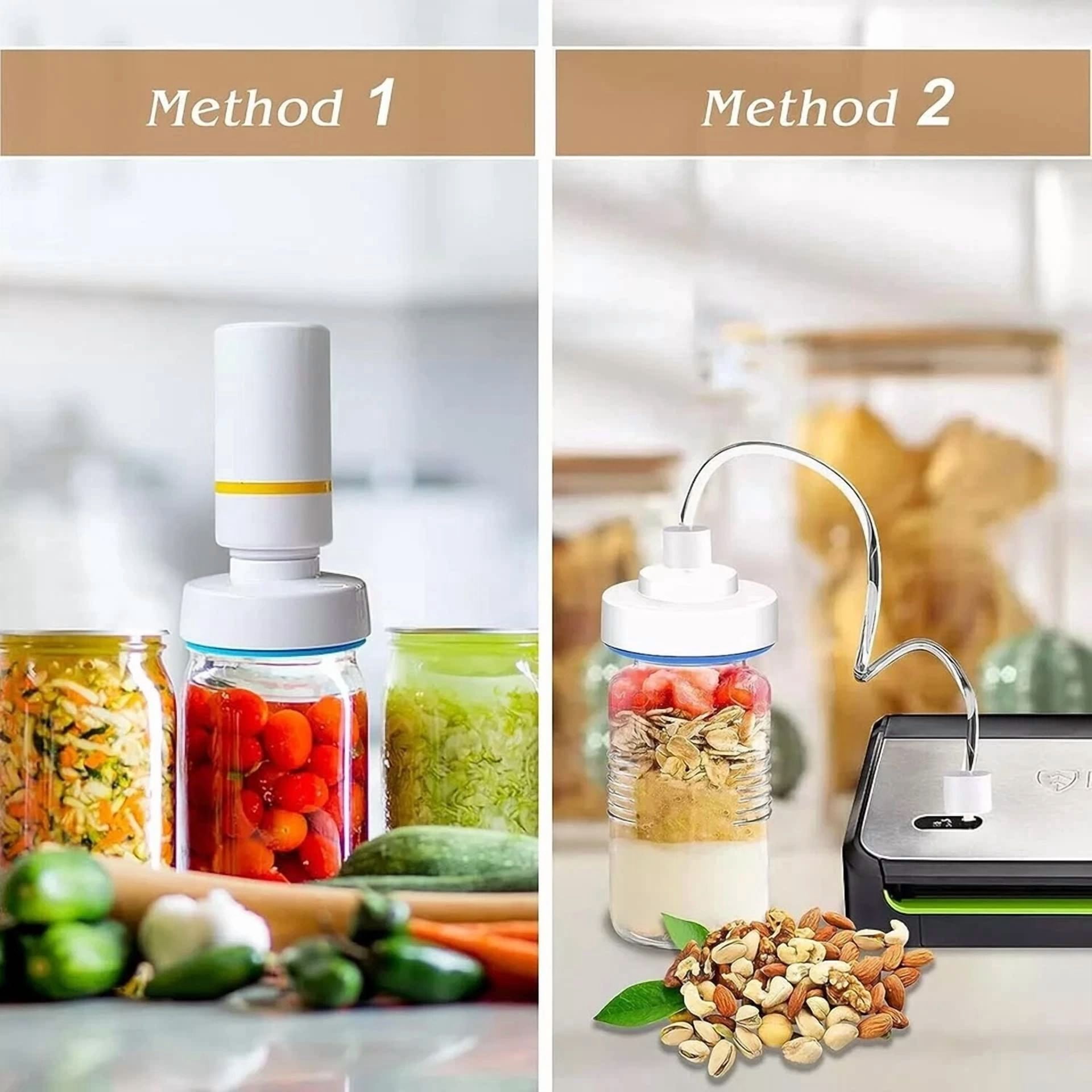 Electric Mason Jar Vacuum Ever Sealer Kit For Wide/ Regular Mouth Jars With Lids
