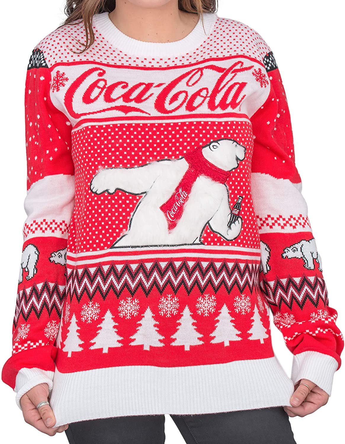 Size 2XL Mens Ugly Christmas Sweater Coca Cola Polar Bear 