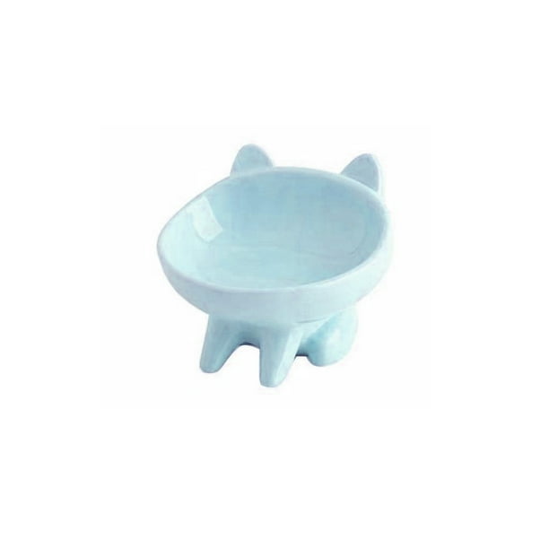 sweethay Alimentador de mascotas, tazón de comida a la moda, protección para el cuello, aumento de agua potable, contenedor de alimentación, cuencos Suministros para gatos Azul claro sweethay PT004543-03