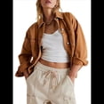 thumbnail image 1 of Chaqueta Vaquera de Larga con Solapa Holgada para Mujer Marrón XL, 1 of 6