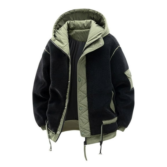 Daznico Jackets for Men,Winter Lined Jacket Heavy Duty Windproof Thermal Insulated Coat for Cold Weather Outdoor Activities,Mens Winter Coats,Size:4XL