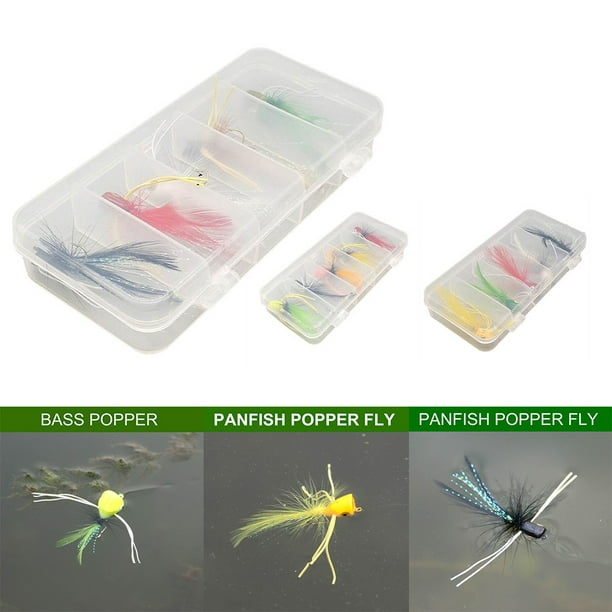  Bass Popper Dry Fly Fishing Lure Kit Panfish Bait