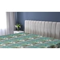 thumbnail image 5 of Ambesonne Floral Fitted Sheet, Cotton Flower Sketchy Design, Full Size, Ceil Blue and Fern Green, 5 of 5